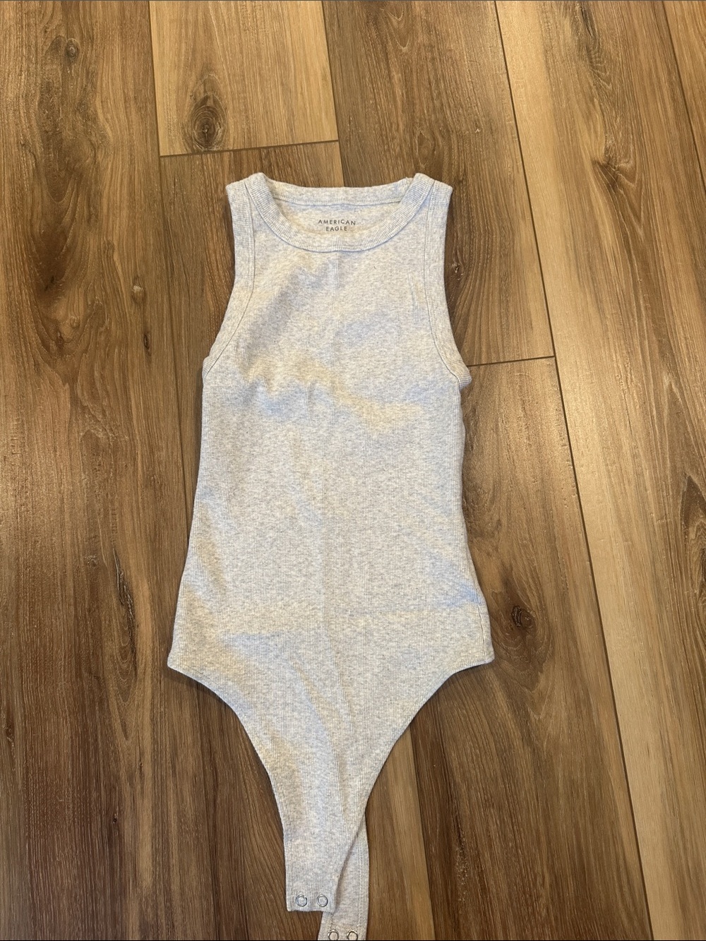 American Eagle Outfitters Light Gray Sleeveless Bodysuit